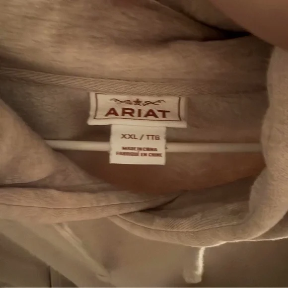 Ariat Beige Hoodie with pink Accents - Picture 2 of 2